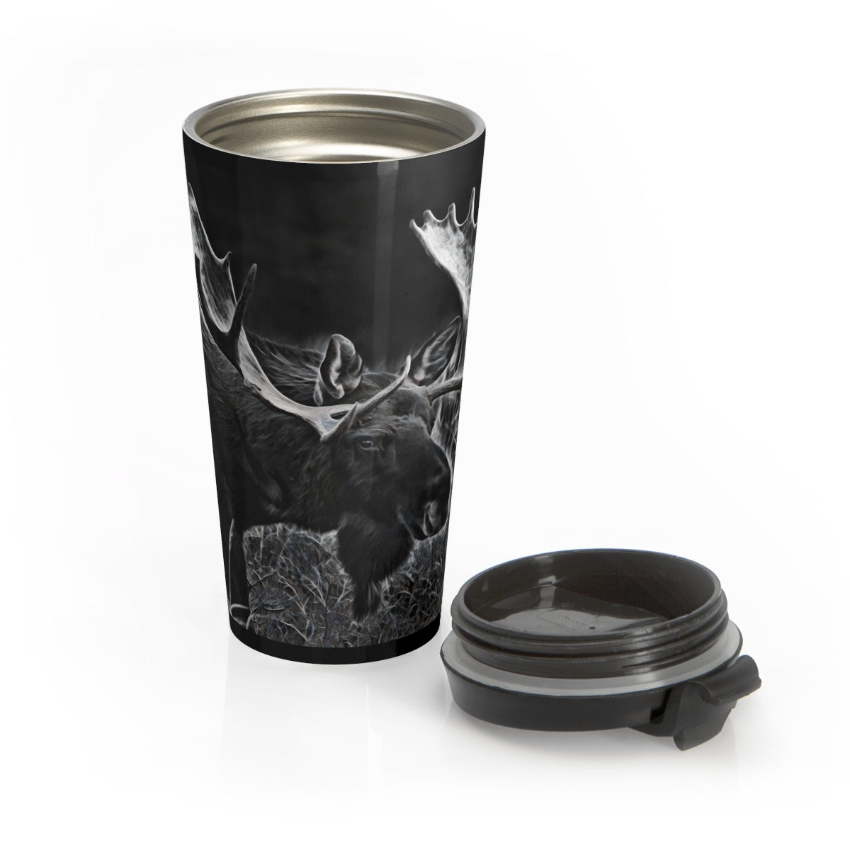 Bull moose travel coffee mug