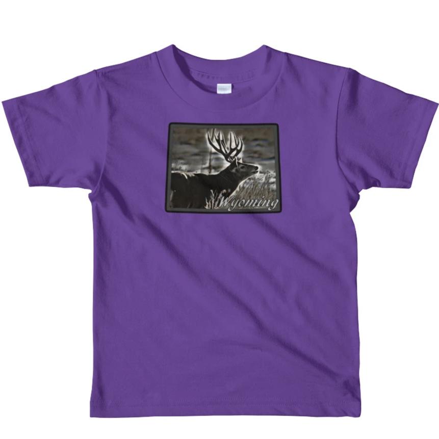 Wyoming Mule Deer Short Sleeve Kids T-Shirt