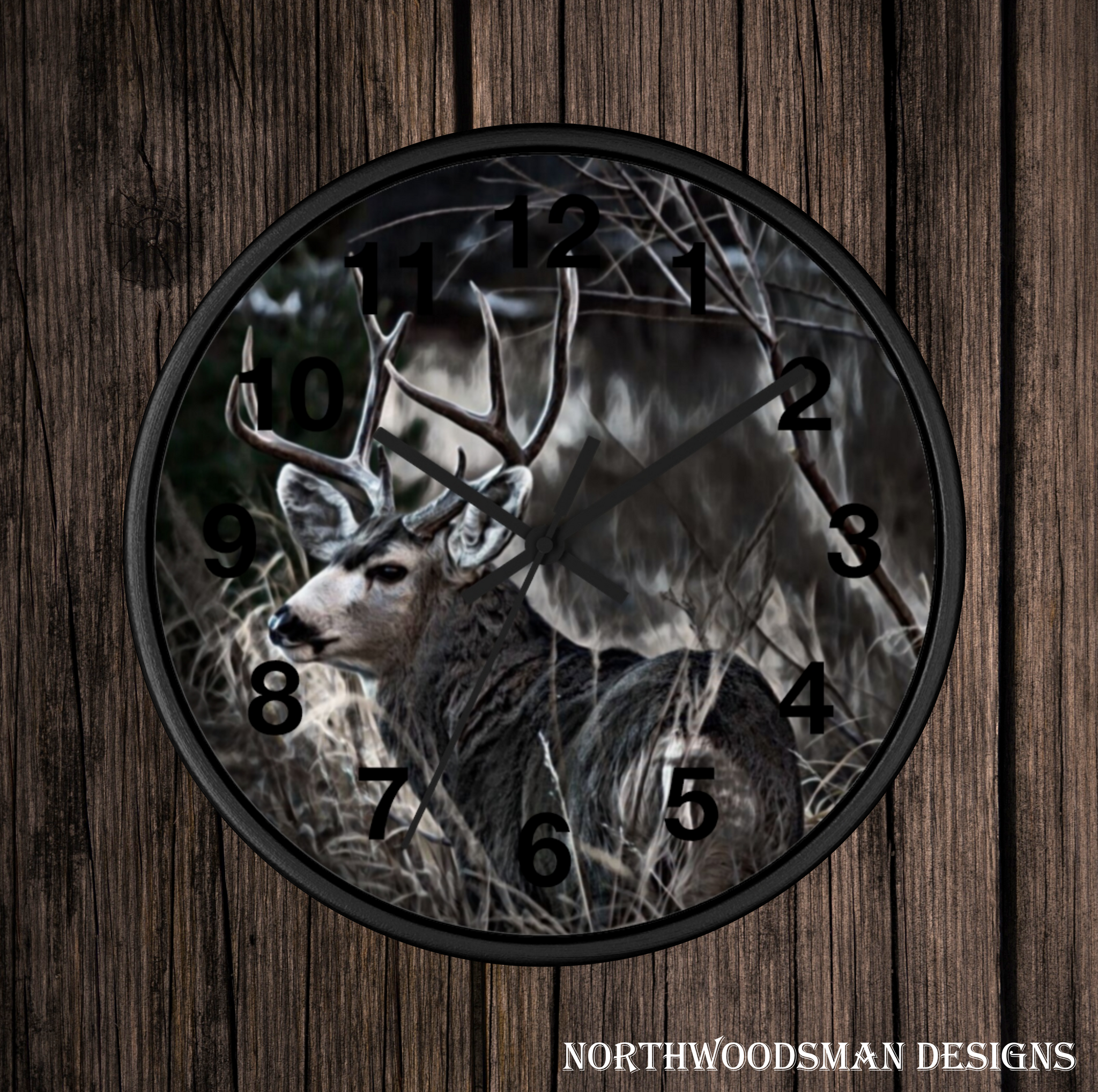 mule deer wall clock perfect for any cabin in the mountains